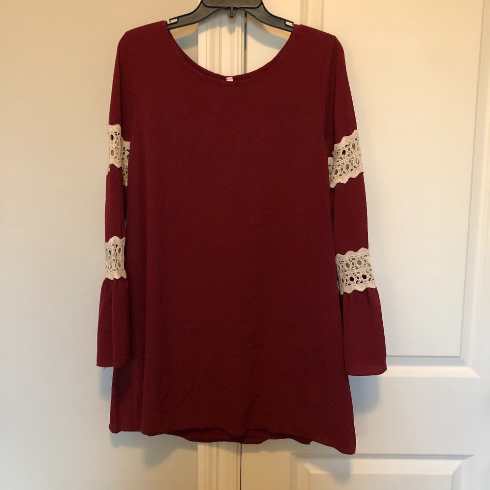 Maroon Shift Dress